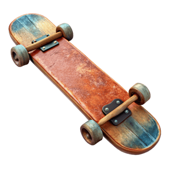 serene vintage Skateboard Deck Graphic Design Isolated high resolution png