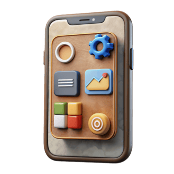 elegant creative Smartphone with Business App Isolated detailed png