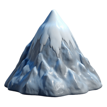 serene artistic Snow Covered Mountain Peak Isolated on Transparent Background genuine png