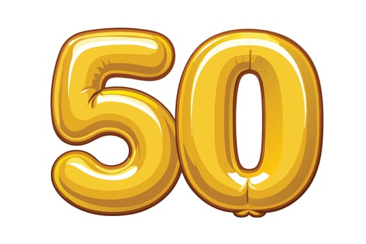 A Golden Balloon Number 50 for a Celebration vector