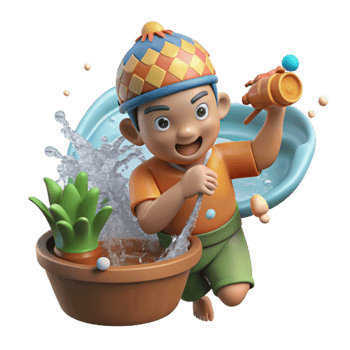 beautiful abstract Songkran Water Festival Splashing Water Transparent authentic png