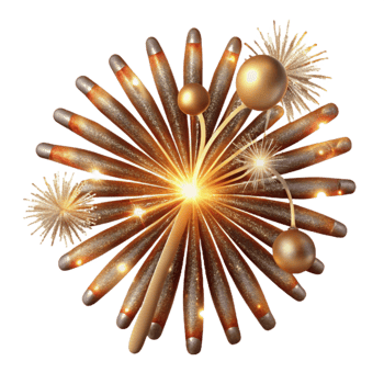 extraordinary modern Sparkling Fireworks Transparent Background 4K png