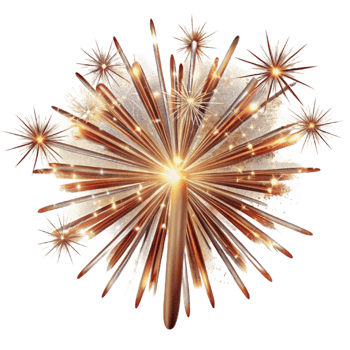 elegant contemporary Sparkling Fireworks Transparent Background original png