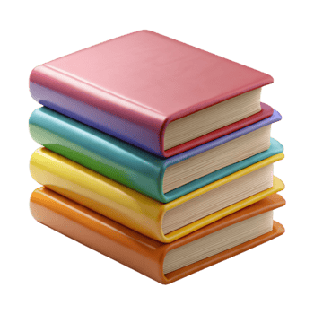 wonderful creative Stack of Books Side View Colorful Spines Cutout premium png