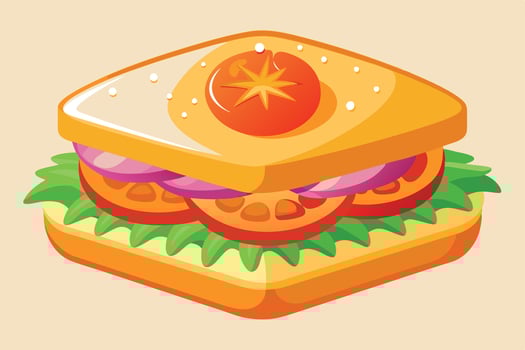 Colorful Illustration of a Delicious Sandwich vector