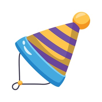 Get a glimpse of this 3d style icon of party hat vector