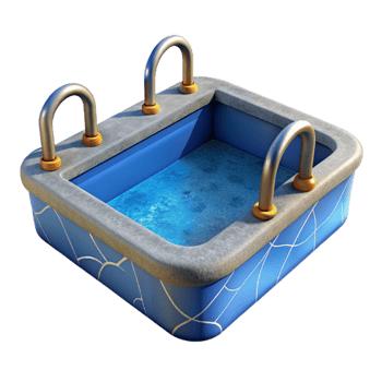 elegant modern Swimming Pool Blue Water Surface Transparent Background original png