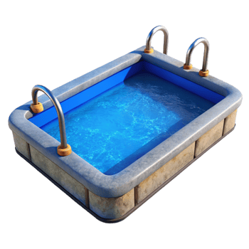 elegant abstract Swimming Pool Blue Water Surface Transparent Background detailed png