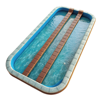 serene modern Swimming Pool Lane Lines Top View Cutout authentic png