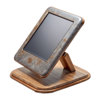 extraordinary vintage Tablet with Stand Top View on Transparent Background genuine png