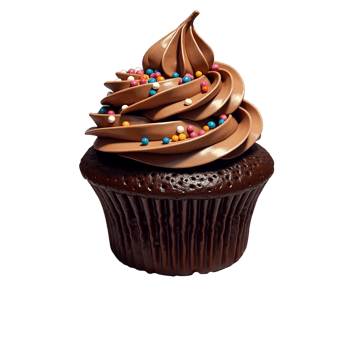Mouthwatering Chocolate Cupcake on Plate Ideal for Food Blogs Marketing png