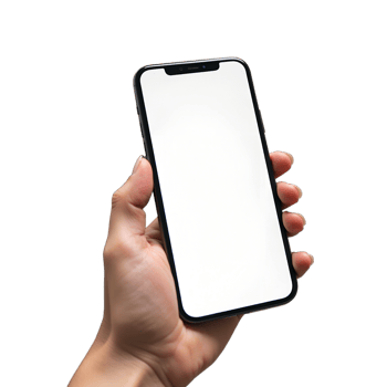 Black Smartphone in Hand Isolated Transparent Background for Branding png