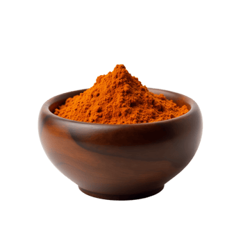 Golden Turmeric in Elegant Wooden Bowl Perfect for Ayurvedic Herbal Branding png