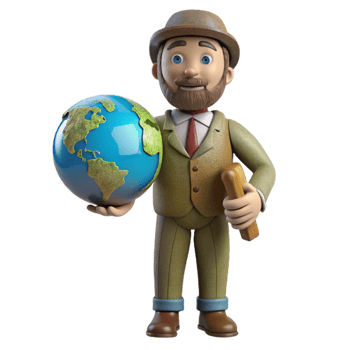 magnificent creative Teacher Holding a Globe Cutout original png