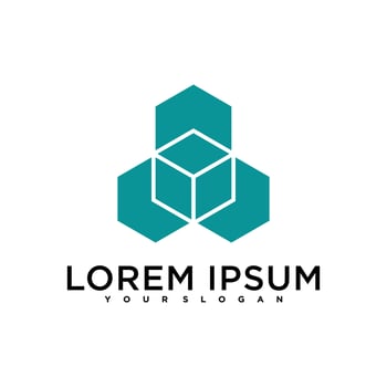 Abstract cube logo design vector