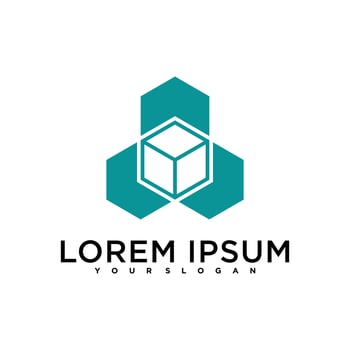 Simple cube or box logo design vector