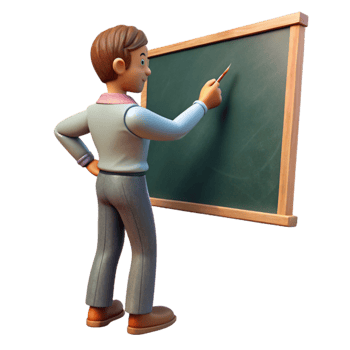 extraordinary artistic Teacher Writing on Chalkboard Side View Isolated professional png