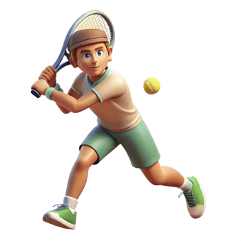 dramatic classic Tennis Player Backhand Shot Transparent Background exclusive png