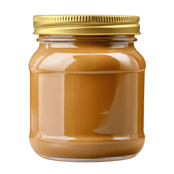 Creamy Peanut Butter in Jar on transparent background. png