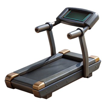 wonderful classic Treadmill Black Isolated on Transparent Background with Display premium png