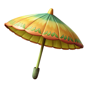 impressive modern Tropical Beach Umbrella Side View Isolated original png