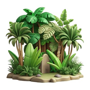 impressive creative Tropical Rainforest Cutout with Green Foliage professional png