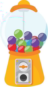 Orange Retro Gumball Machine with Dome vector