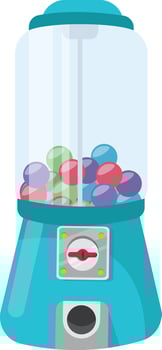 Mini Gumball Dispenser with Colorful Candies vector