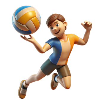 extraordinary creative Volleyball Player Spiking Ball Transparent Background high quality png