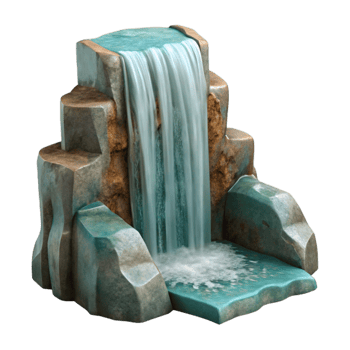 elegant contemporary Waterfall Cascade Side View Transparent Element professional png