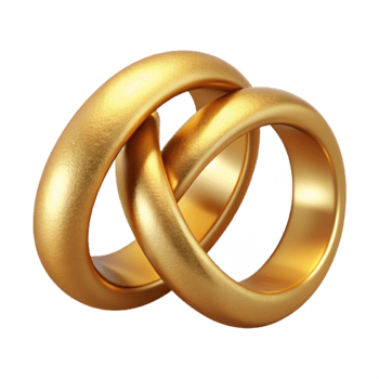 wonderful minimalist Wedding Rings Gold Interlocked Isolated Cutout high quality png