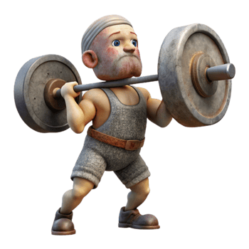 wonderful vintage Weightlifter Lifting Barbell Side Angle Isolated genuine png