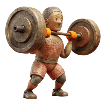 serene creative Weightlifter Lifting Barbell Side Angle Isolated exclusive png