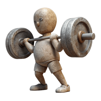 extraordinary rustic Weightlifter Lifting Barbell Side Angle Isolated original png