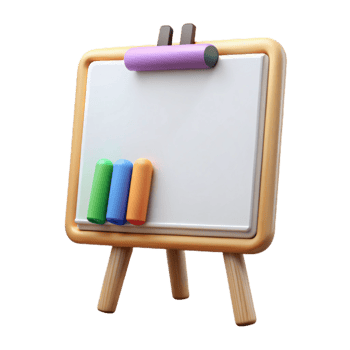 magnificent traditional Whiteboard with Colorful Markers Isolated on Transparent Background authentic png