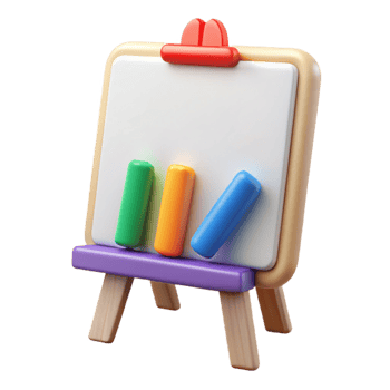elegant abstract Whiteboard with Colorful Markers Cutout detailed png
