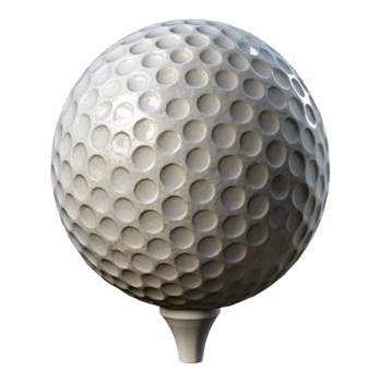 magnificent minimalist White Golf Ball on Tee Transparent Background high quality png