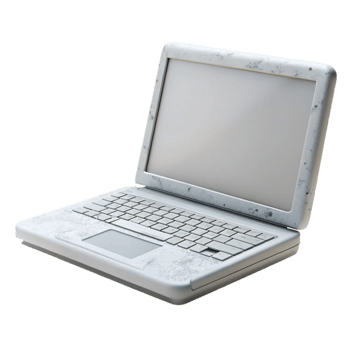 vibrant rustic White Laptop with Blank Screen Transparent genuine png