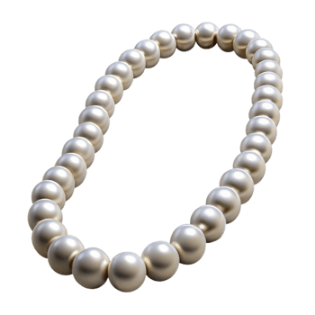beautiful traditional White Pearl Necklace Close Up Isolated on Transparent Background original png
