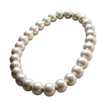 impressive contemporary White Pearl Necklace Close Up Isolated on Transparent Background premium png