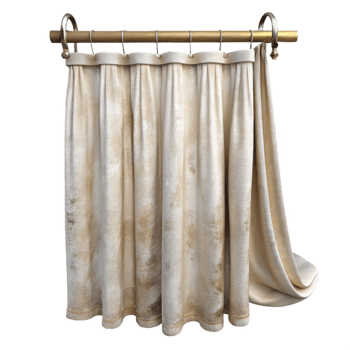 impressive traditional White Shower Curtain Waterproof Isolated detailed png