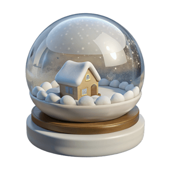 stunning minimalist White Snow Globe Cutout with Winter Scene premium png