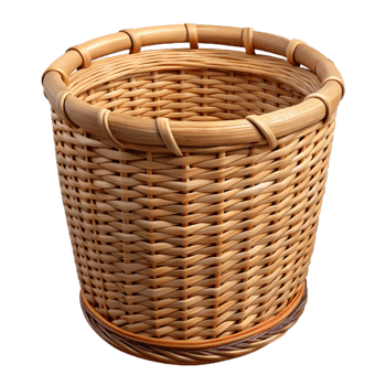 dramatic artistic Wicker Laundry Basket Woven Texture Transparent Background genuine png