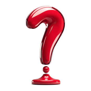 Shiny 3D Red Question Mark Transparent Background png