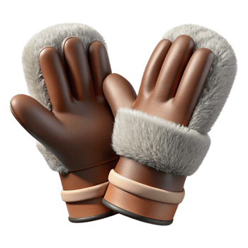 extraordinary modern Winter Gloves with Fur Trim Transparent Background original png