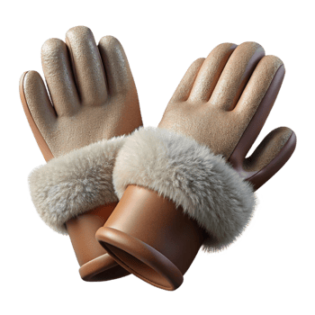 impressive traditional Winter Gloves with Fur Trim Transparent Background professional png