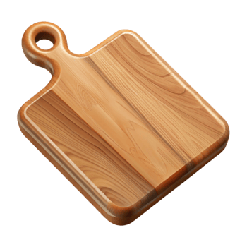 dramatic creative Wooden Cutting Board Top View Transparent Background genuine png