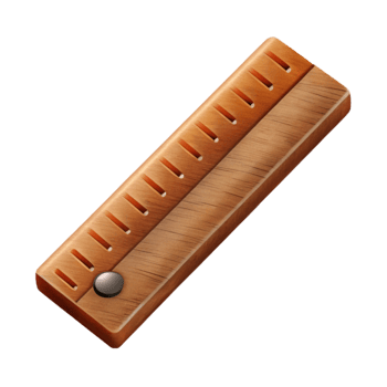 elegant contemporary Wooden Ruler cm Isolated on Transparent Background premium png