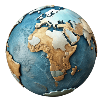 extraordinary contemporary World Map with Political Boundaries Cutout with Detailed Oceans premium png