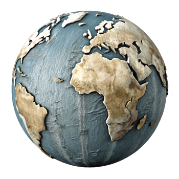 impressive artistic World Map with Political Boundaries Cutout with Detailed Oceans professional png